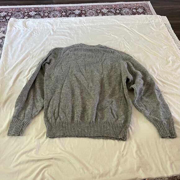 Bowen & Wright Gray 100% Wool Knit Pullover Sweater Men's Sz L Preppy Grunge - Picture 5 of 8